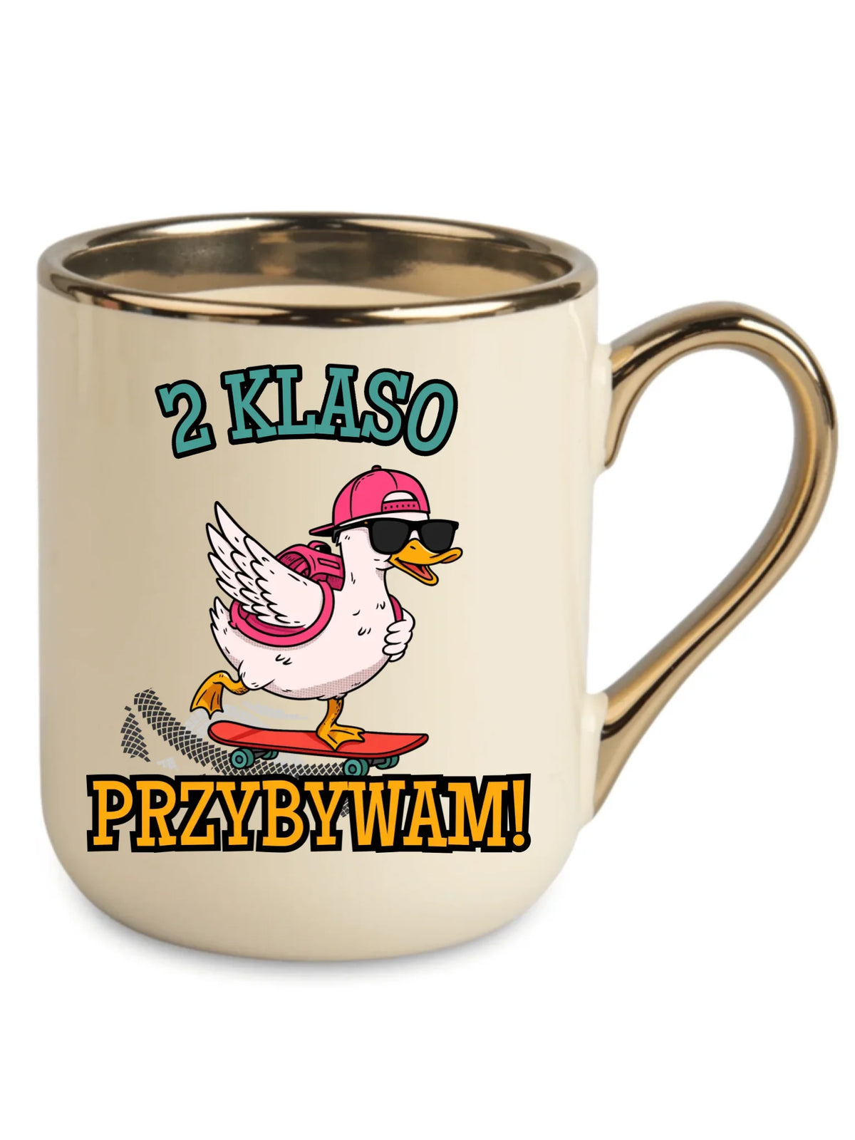 Kubek elegant na powrót do szkoły Przybywam personalizuj klasę SZ08