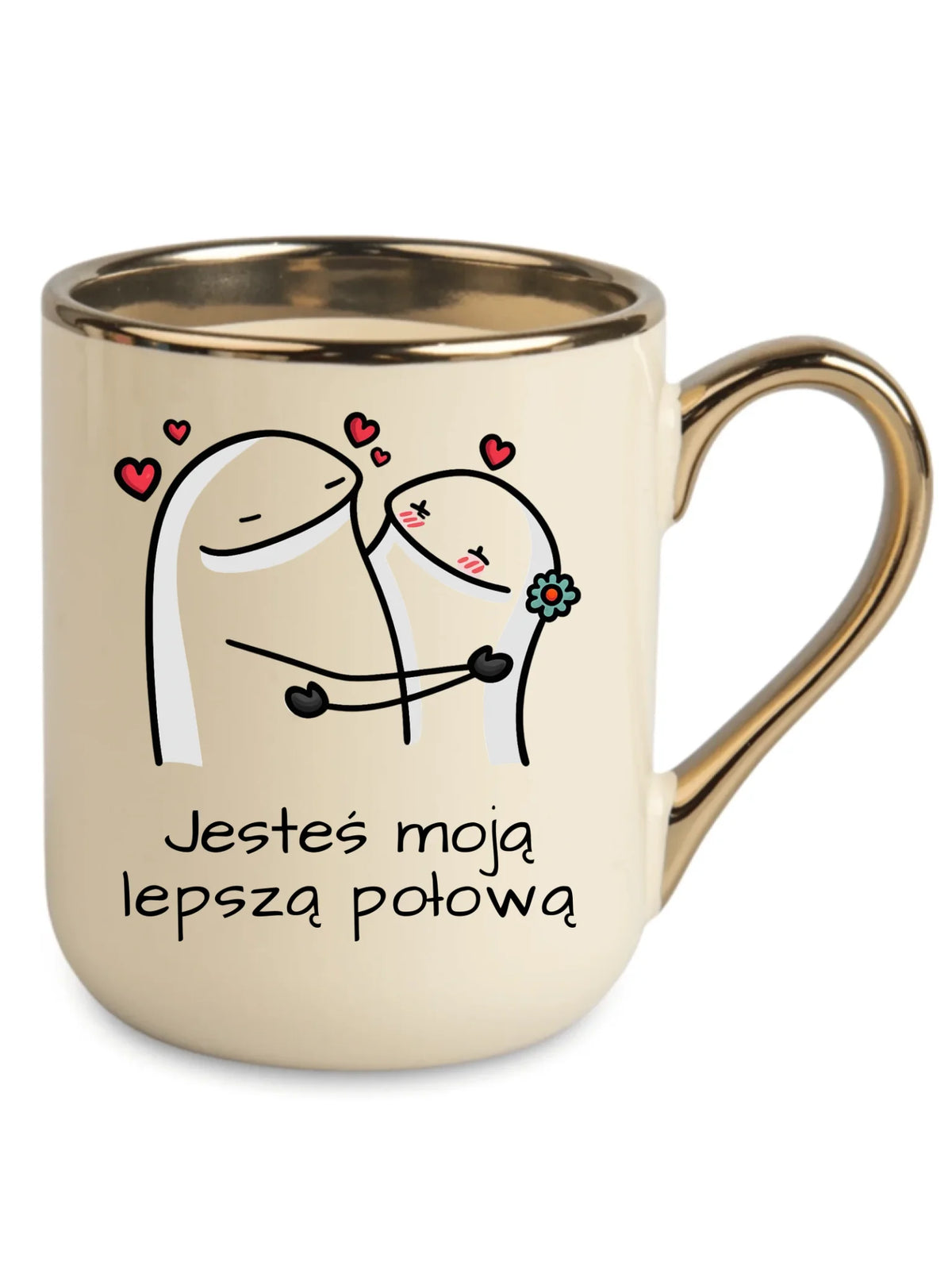 Kubek elegant dla par - Jesteś moją lepszą połową W87