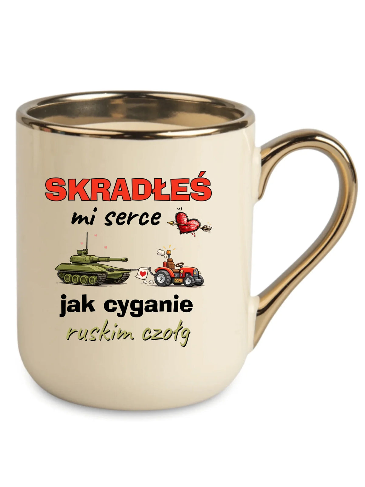 Kubek elegant - Skradłeś mi serce jak cyganie ruskim czołg W77