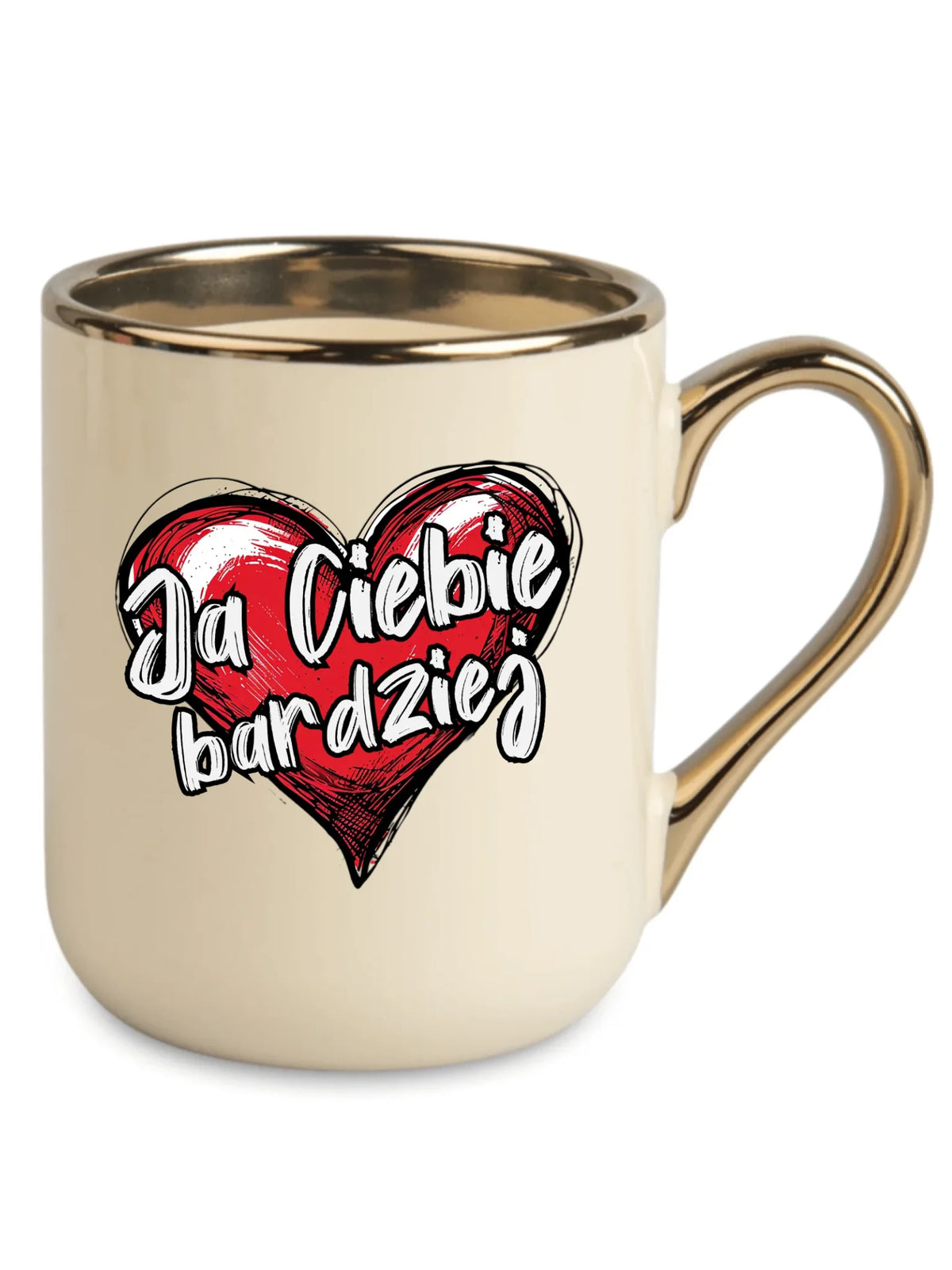 Kubek elegant dla par - Serce Ja Ciebie bardziej W84