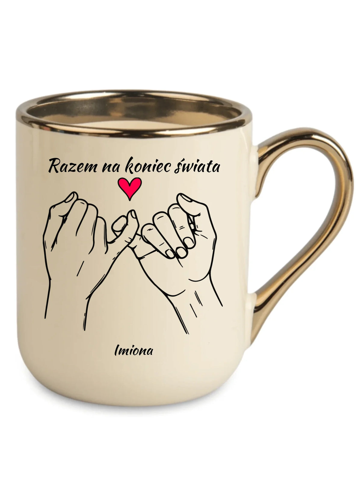 Kubek elegant dla par - Razem na koniec świata - personalizowany W60