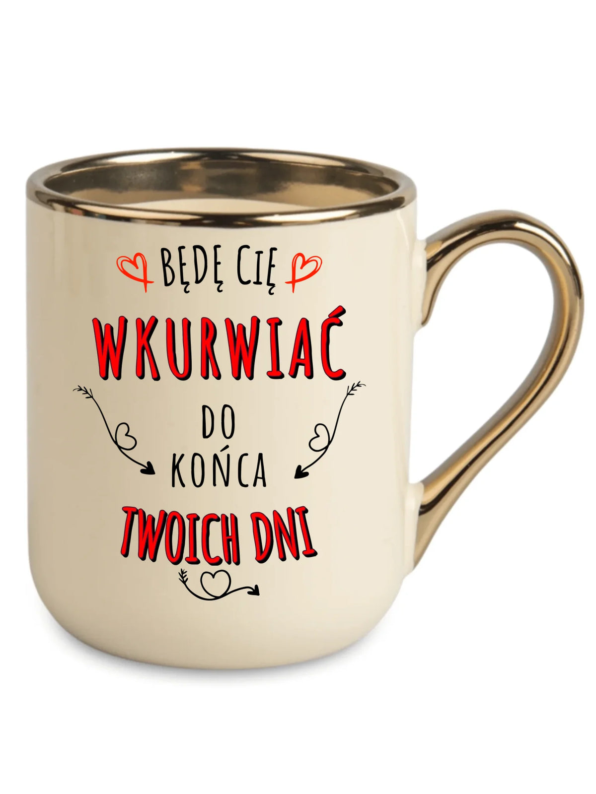 Kubek elegant dla par - Będę Cię wku*wiać do końca Twoich dni - bez cenzury W61