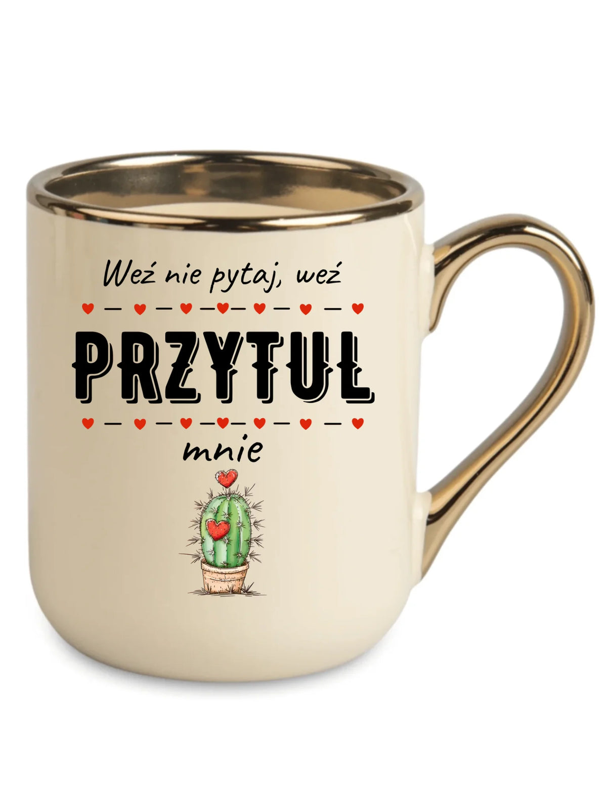 Kubek elegant dla par - Weź nie pytaj, weź przytul mnie W49