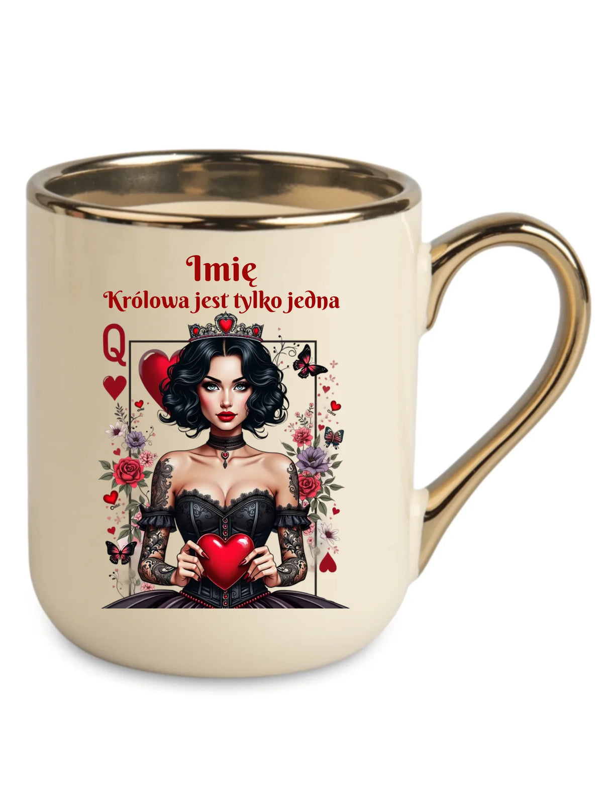 Kubek elegant dla niej - Królowa jest tylko jedna - personalizowany W46