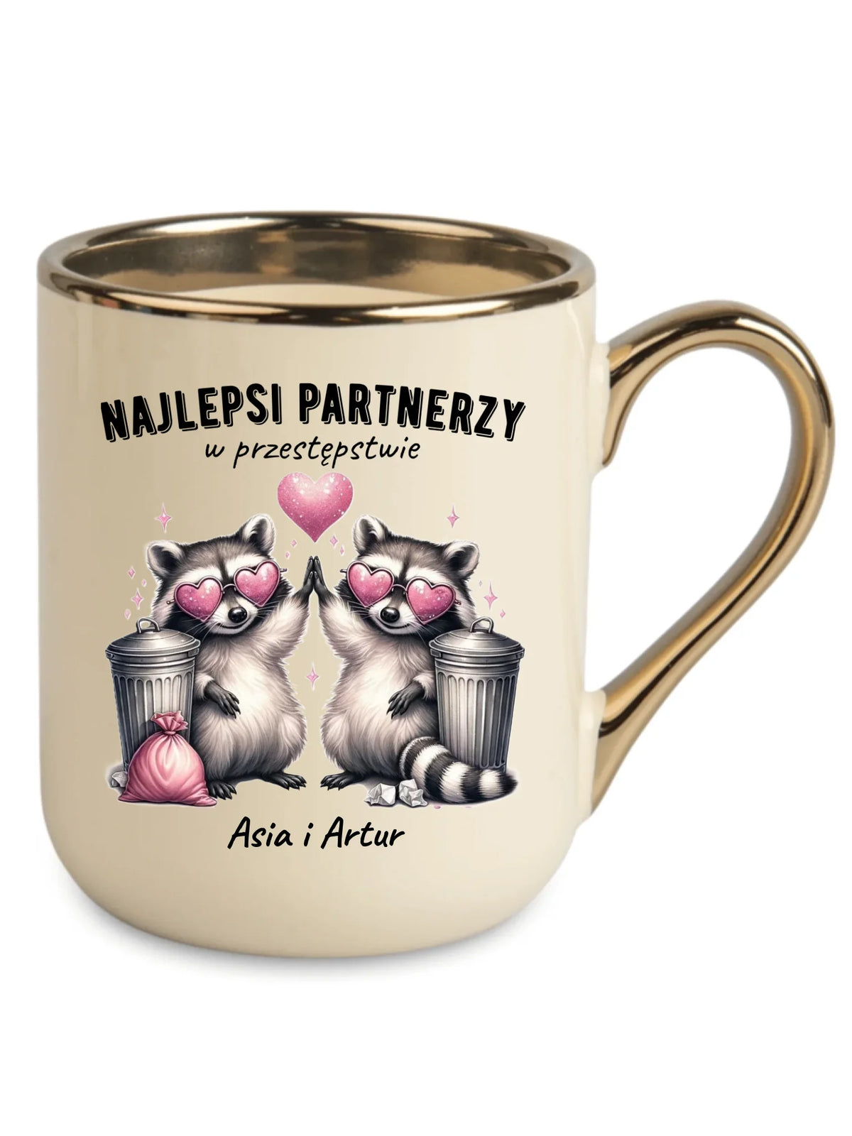 Kubek elegant dla par - Najlepsi partnerzy w przestępstwie - personalizowany W27