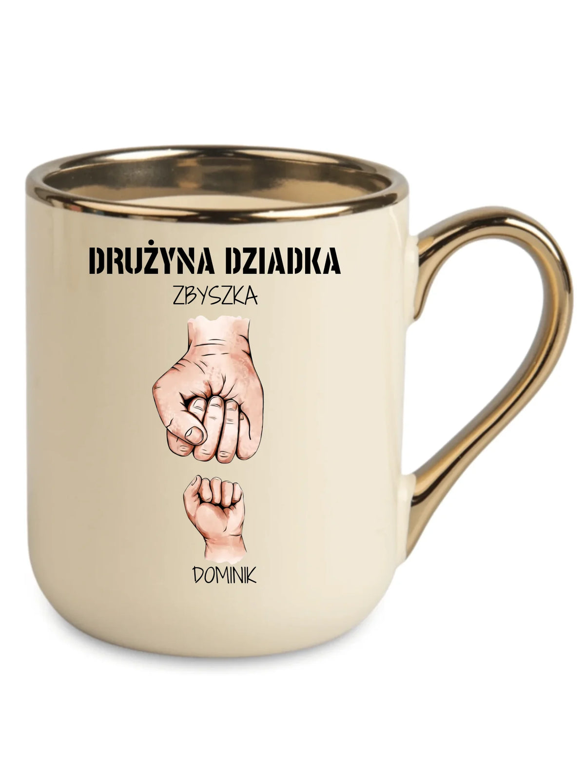Kubek elegant dla dziadka - Drużyna dziadka 1-6 imion wnuków - personalizowany D07