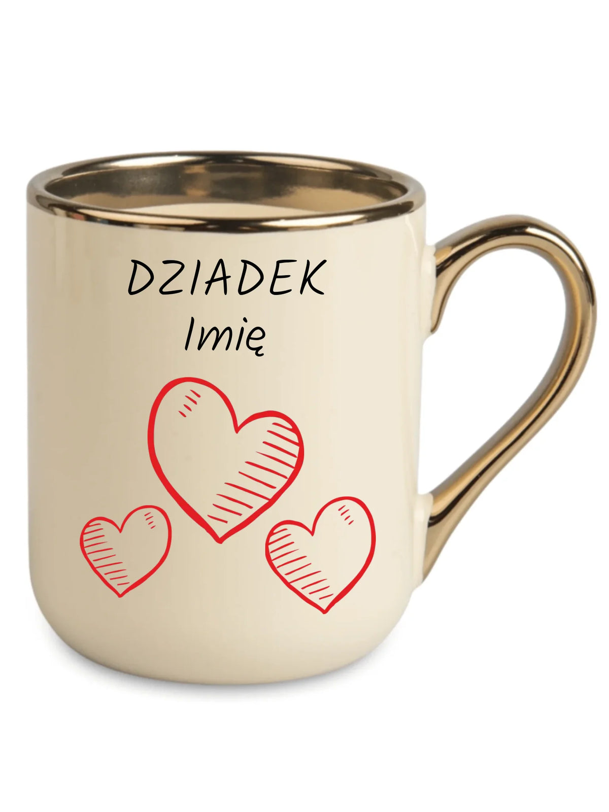 Kubek elegant dla dziadka - Serca - personalizowany D01