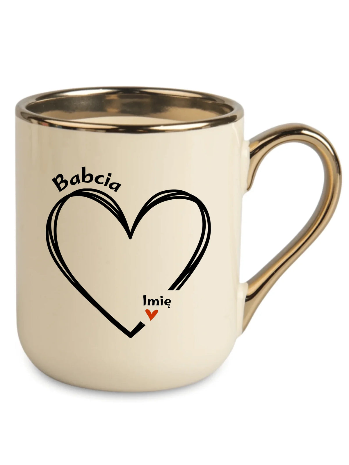 Kubek elegant dla babci - Serce z imionami wnuków 1-7 - personalizowany B26
