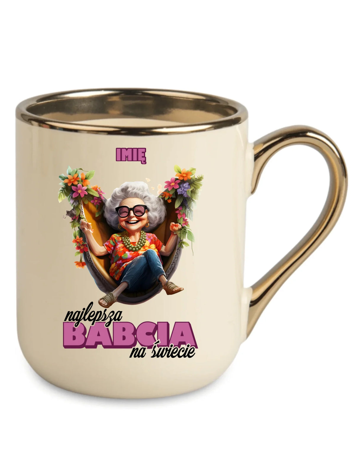 Kubek elegant dla babci - Najlepsza Babcia na świecie - personalizowany B14