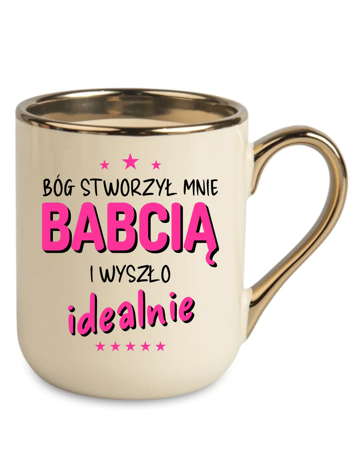 Kubek elegant dla babci - Bóg stworzył mnie babcią i wyszło idealnie B08