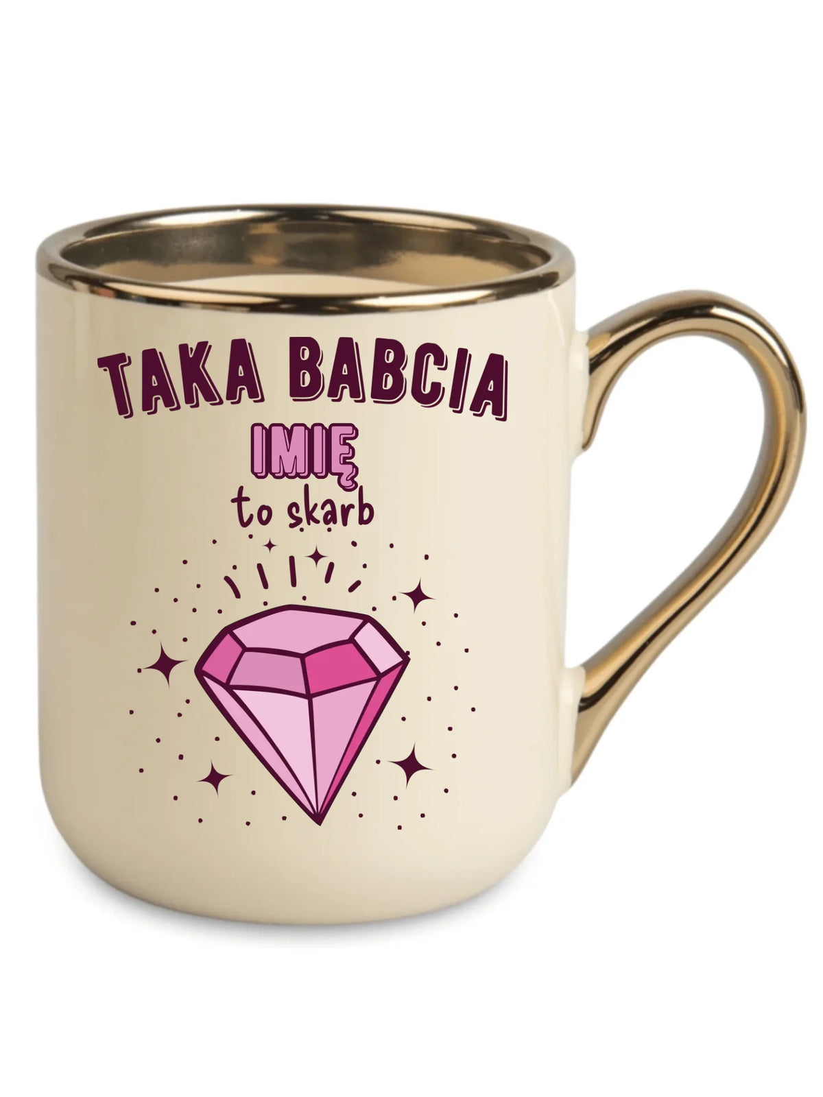 Kubek elegant dla babci - Taka Babcia to skarb - personalizowany B06