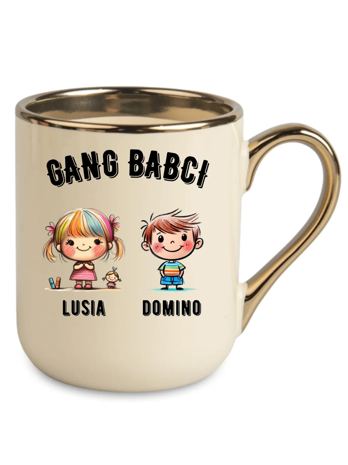 Kubek elegant dla babci - Gang Babci imiona wnuków 2-6 - personalizowany B18