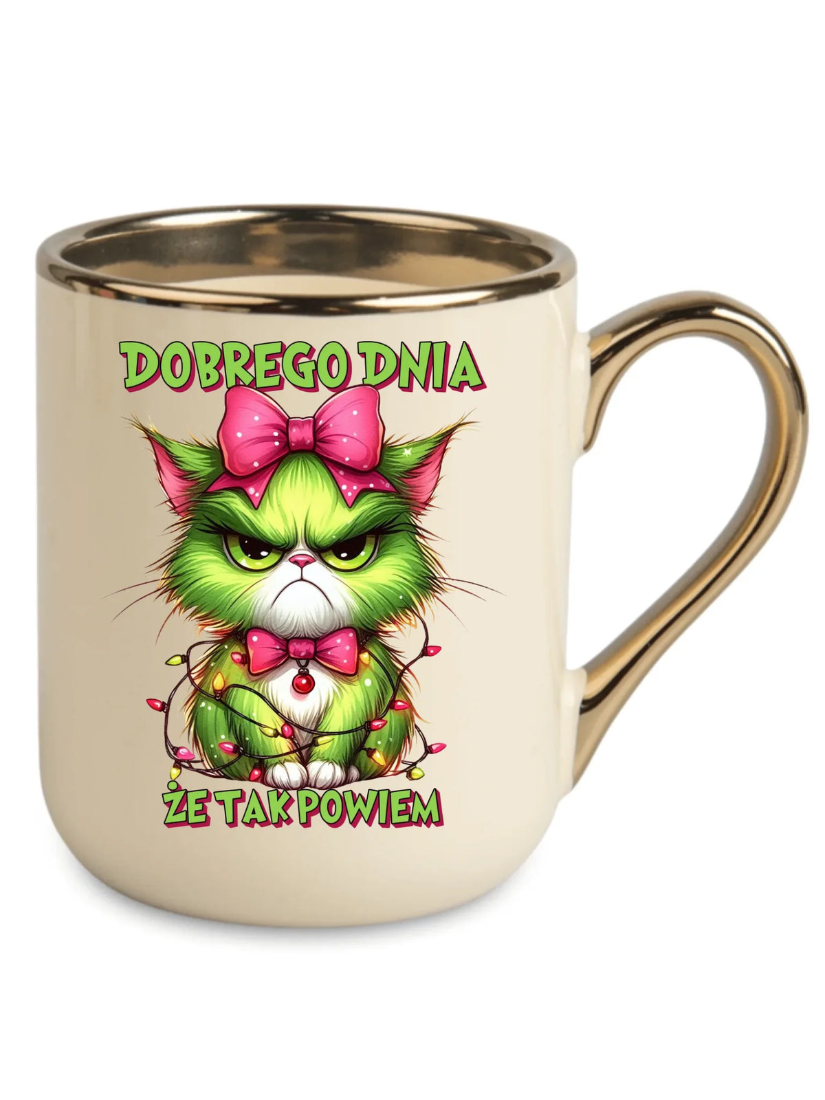 Kubek elegant świąteczny - prezent dla niej - Grinch dobrego dnia, że tak powiem BN153