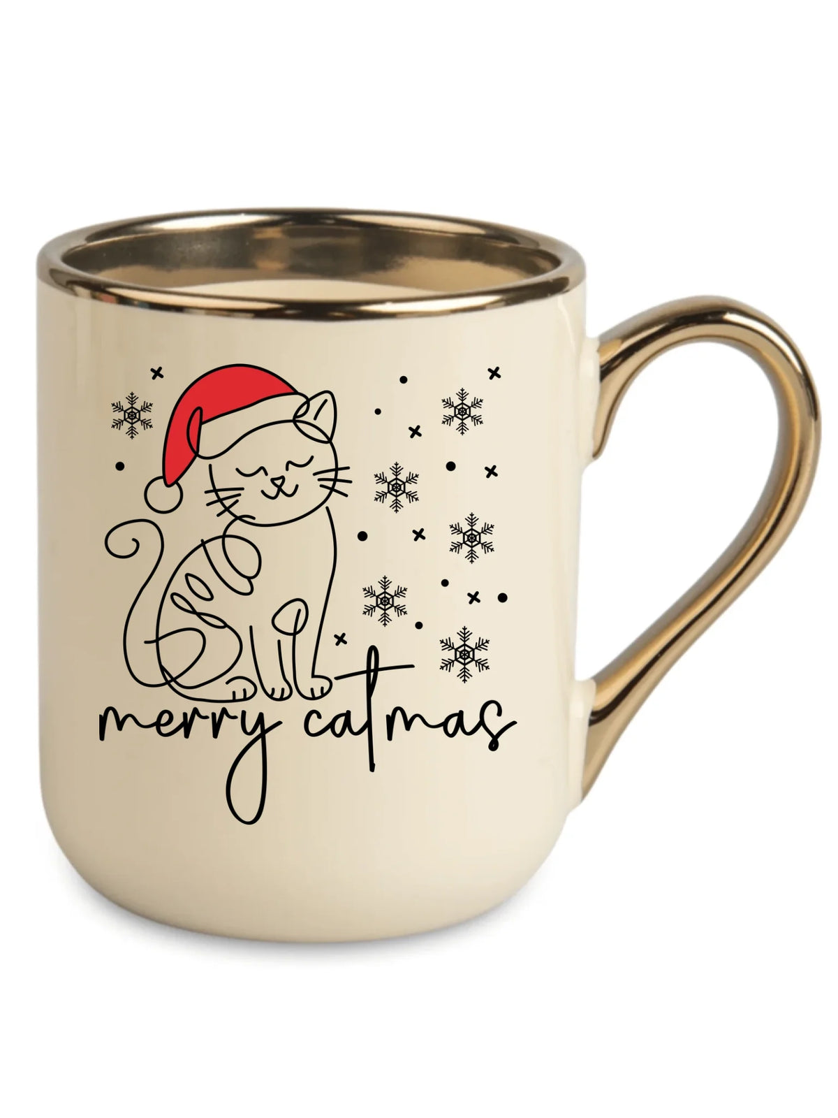 Kubek elegant świąteczny - prezent dla kociary - Merry catmas BN151