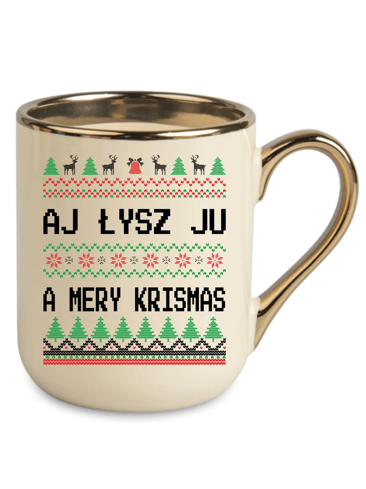 Kubek elegant świąteczny - Aj łysz ju a mery krismas BN12