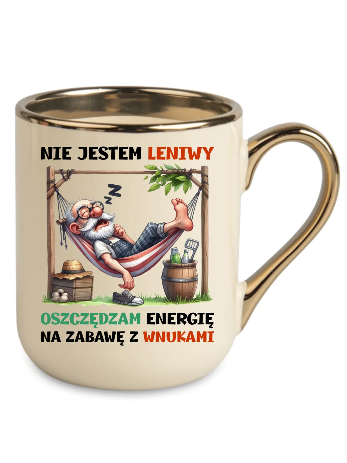 Kubek elegant dla dziadka - Nie jestem leniwy oszczędzam energię D39