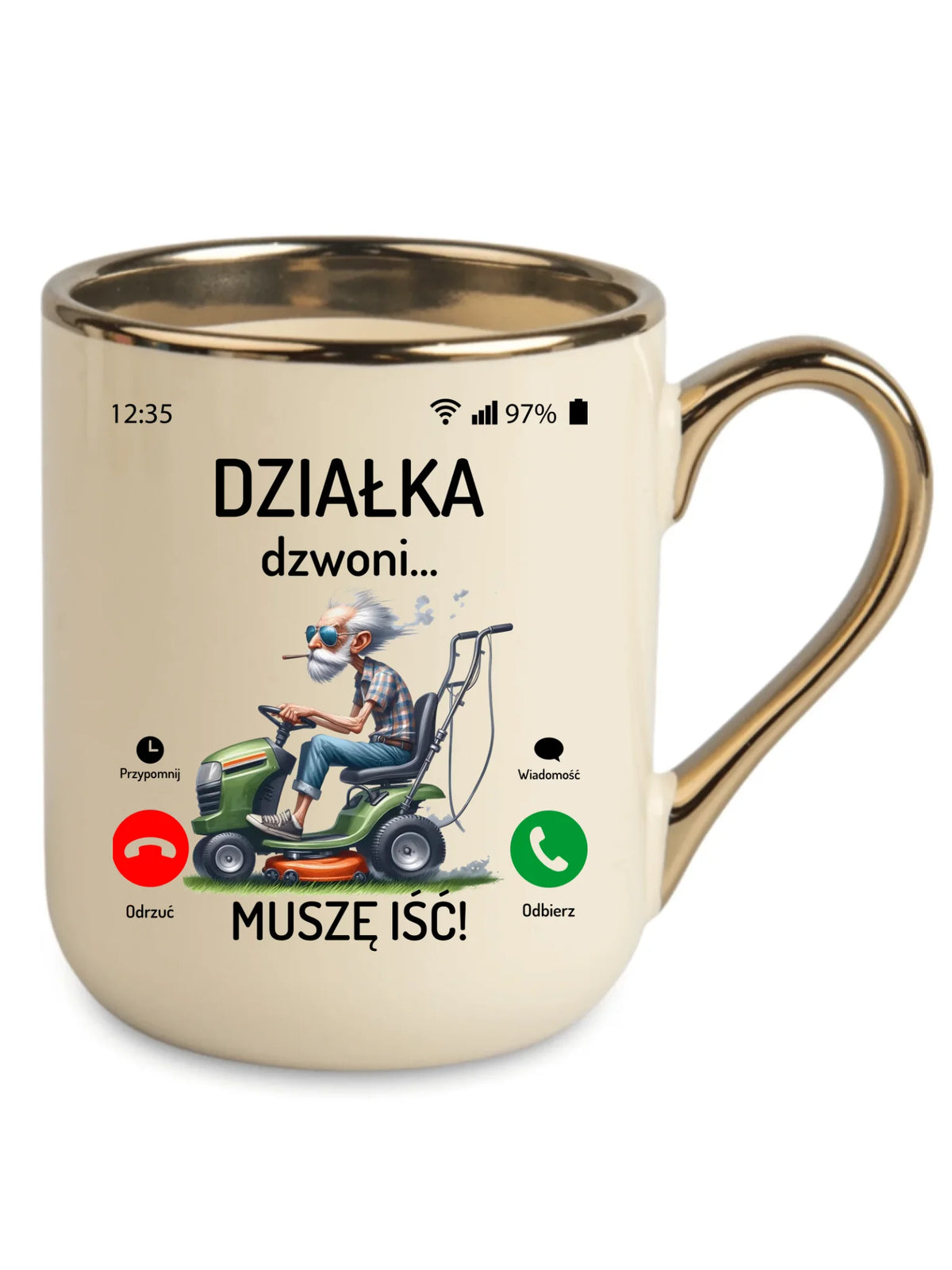 Kubek elegant dla dziadka - Działka dzwoni muszę iść D35