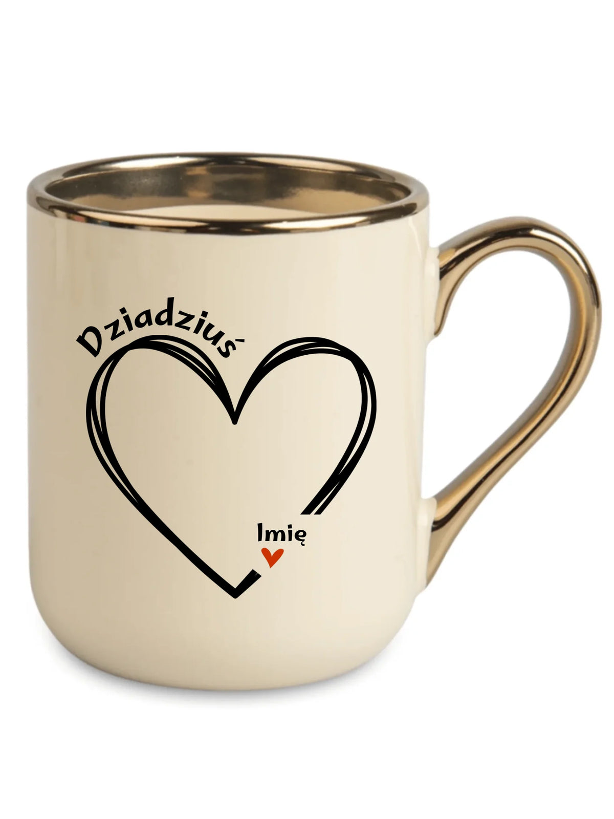 Kubek elegant dla dziadka - Serce z imionami wnuków 1-7 - personalizowany D26