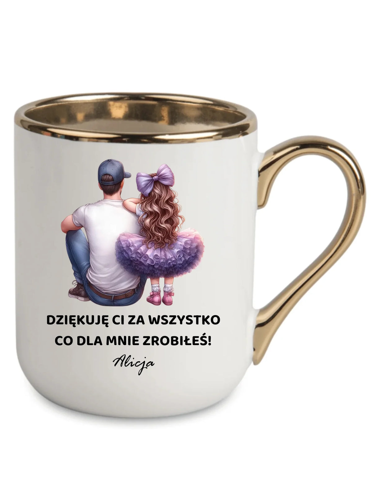 Kubek elegant dla taty od córki - Dziękuję Ci Tato - personalizowany DT14