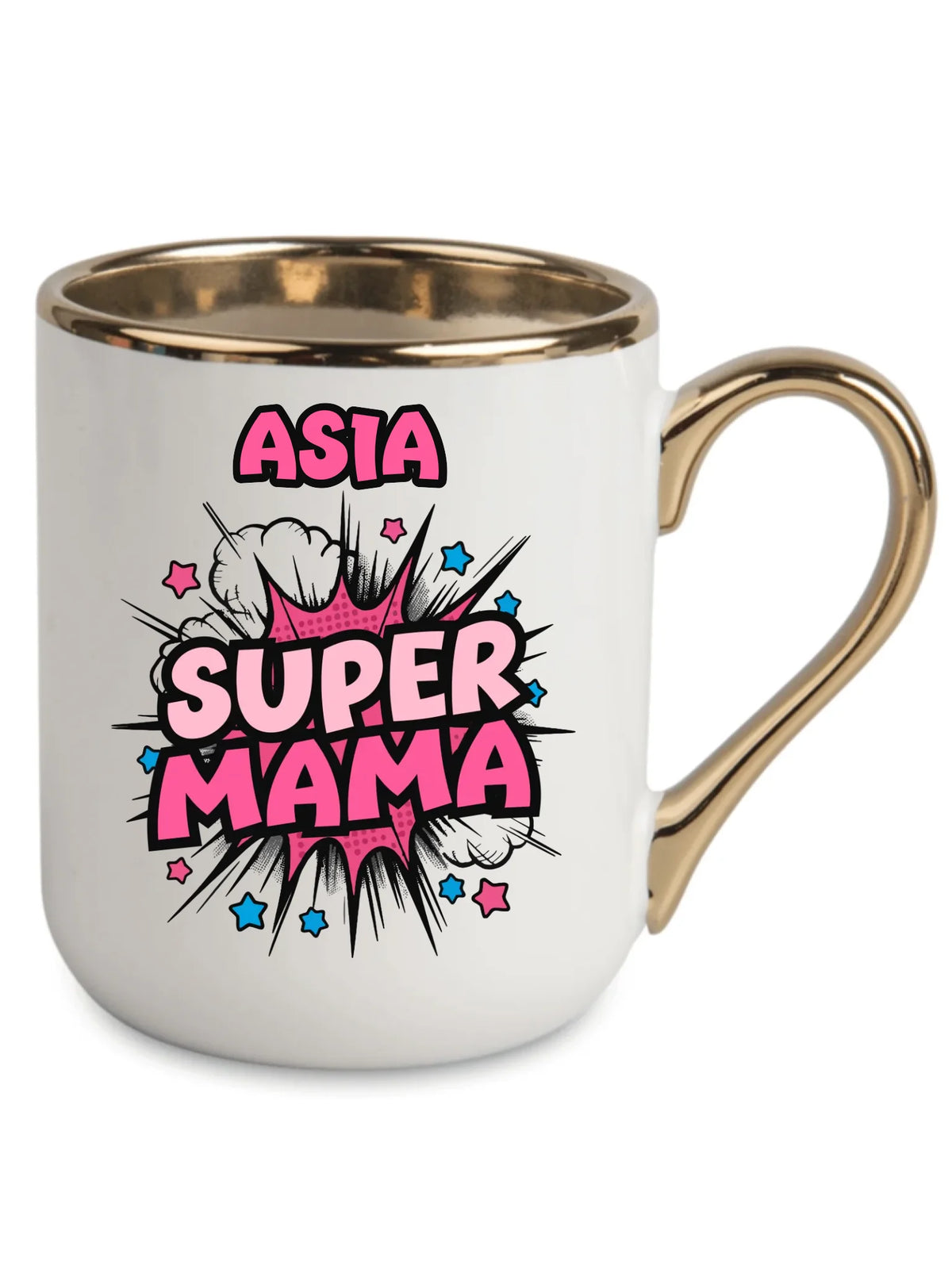 Kubek elegant dla mamy z imieniem - Super Mama - personalizowany DM24