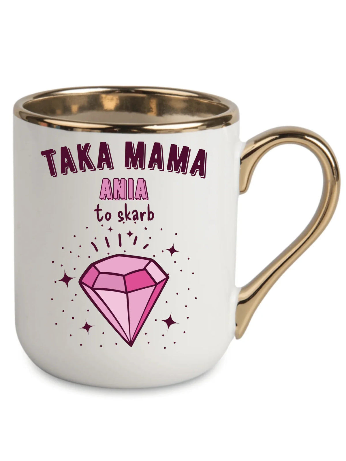 Kubek elegant z imieniem dla mamy - Taka mama to skarb - personalizowany DM18