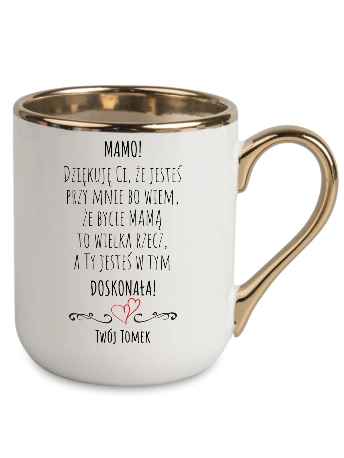 Kubek elegant dla mamy z podziękowaniem - Mamo jesteś doskonała - personalizowany DM10
