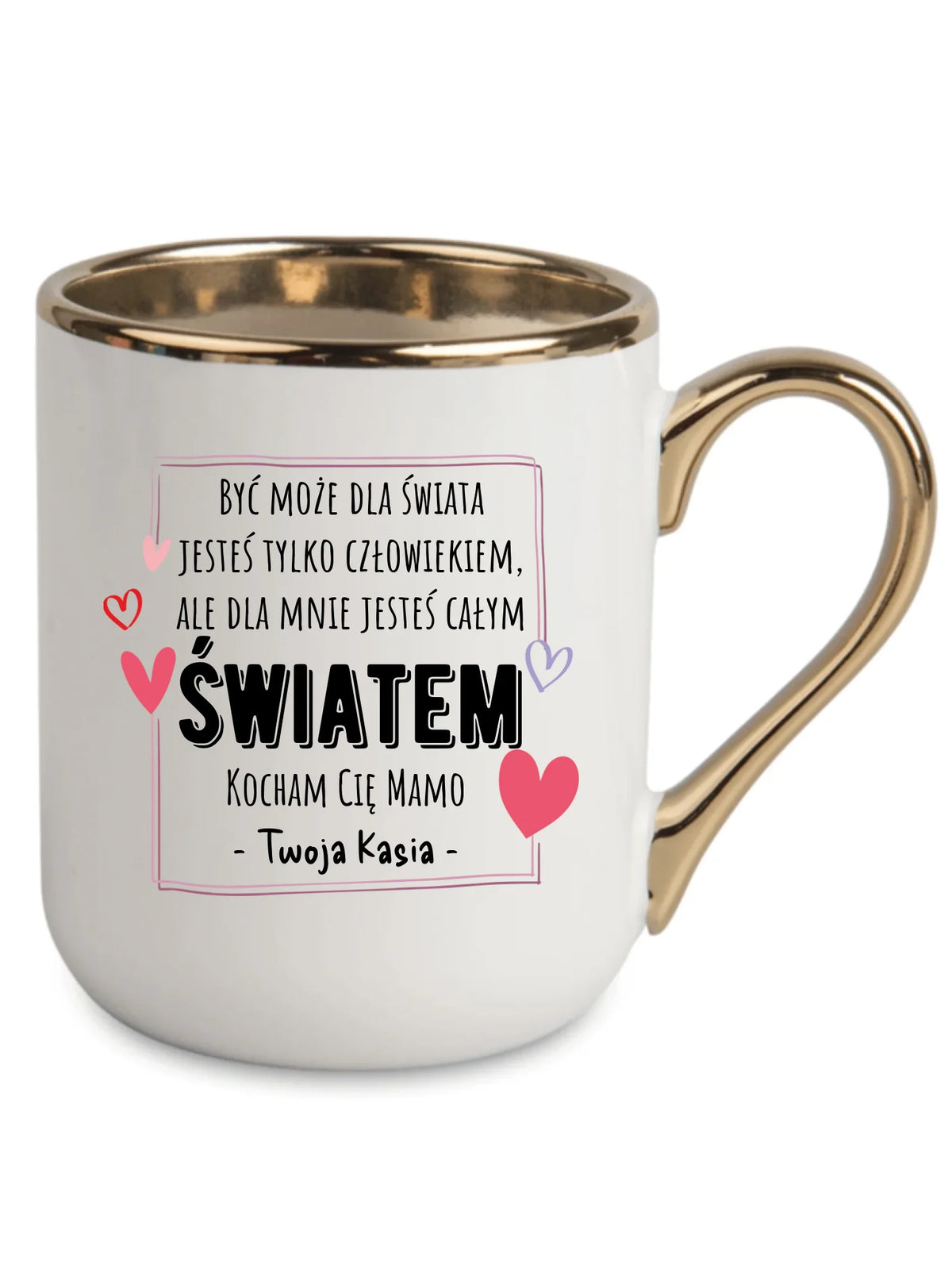 Kubek elegant dla mamy - Mamo jesteś całym Światem - personalizowany DM06