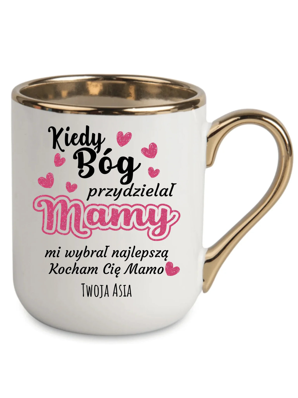 Kubek elegant dla mamy - Kiedy Bóg przydzielał mamy - personalizowany DM01