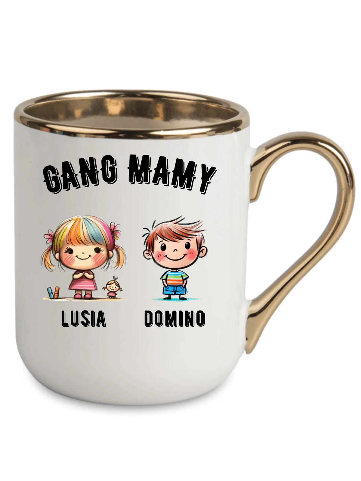 Kubek elegant dla mamy z imionami dzieci - Gang mamy - personalizowany DM09