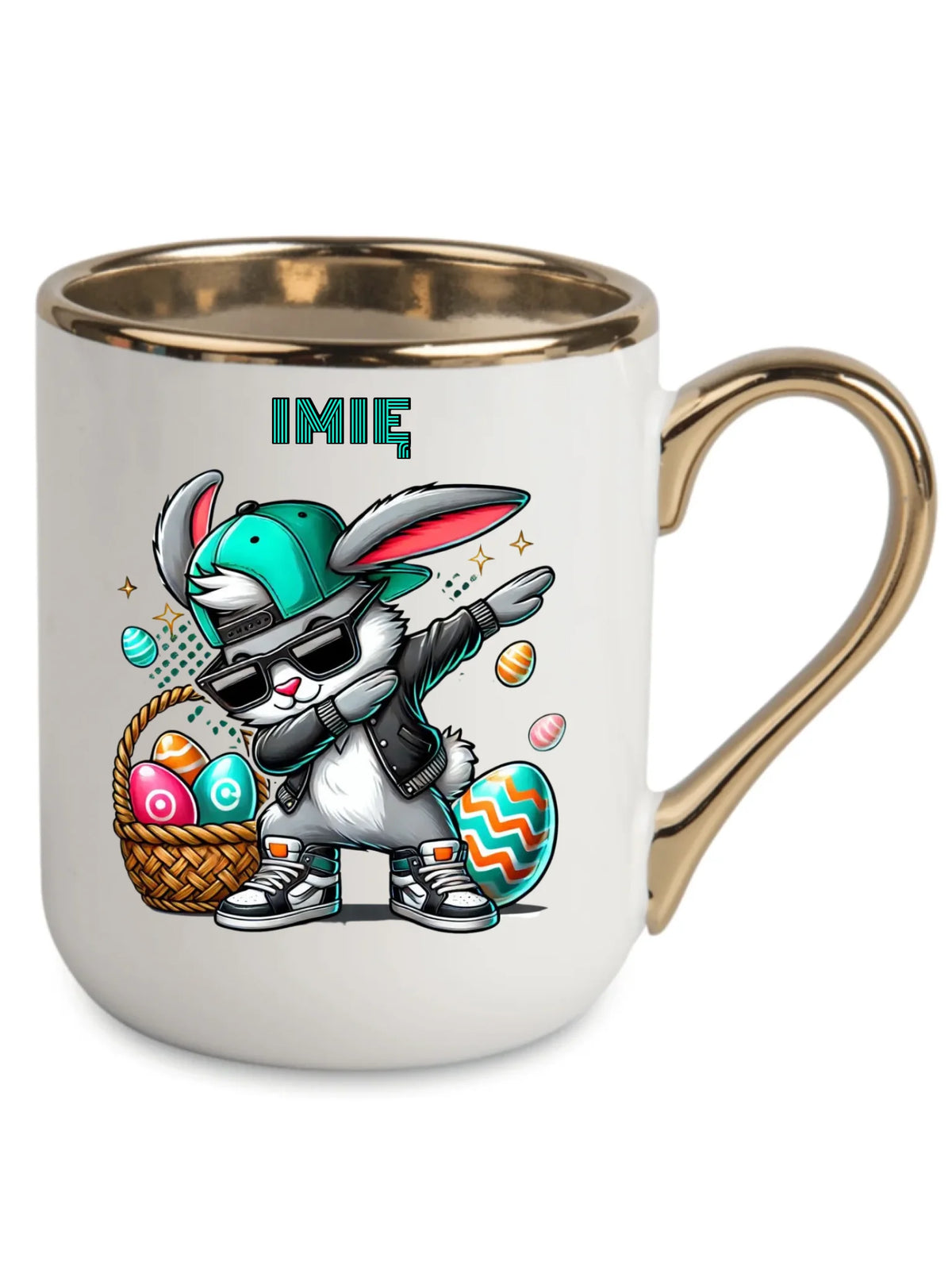 Kubek elegant wielkanocny - Zajączek Dab dance - personalizowany WN09