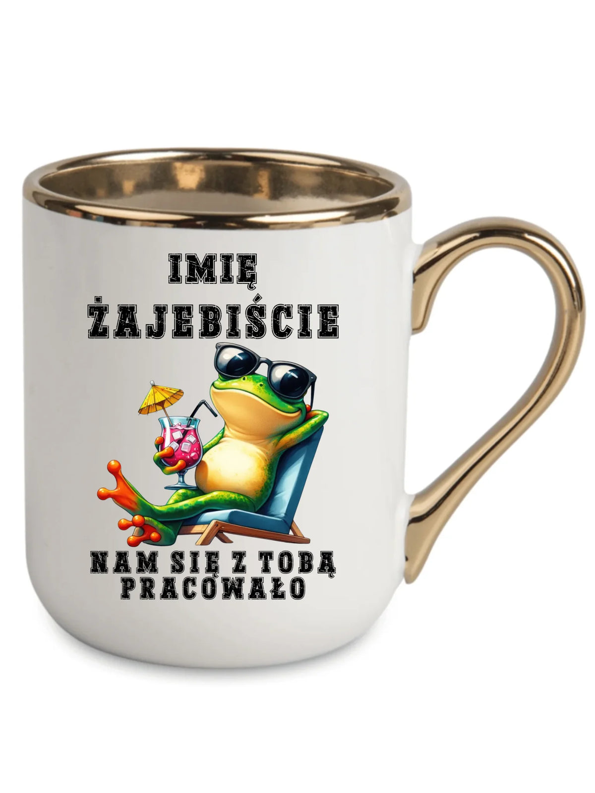 Kubek elegant na odejście z pracy - Żajebiście nam się z Tobą pracowało - personalizowany OP09