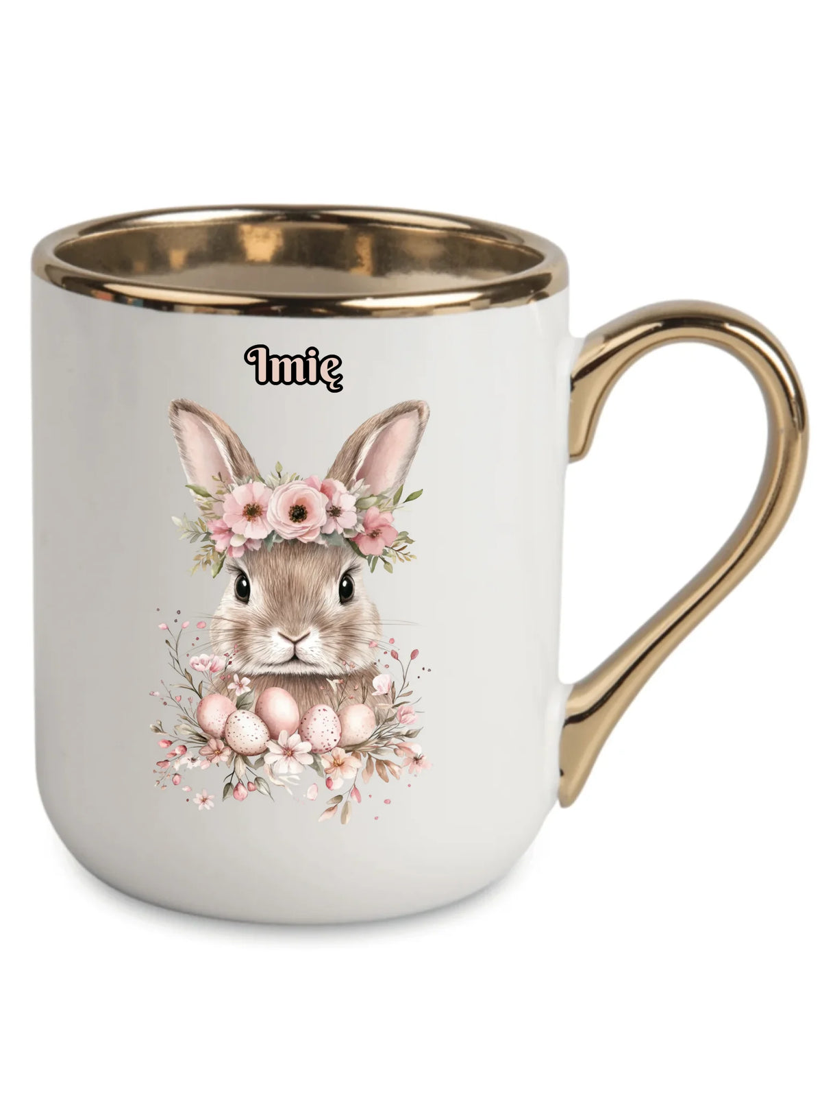 Kubek elegant na Wielkanoc - Zajączek Boho - Prezent personalizowany WN05