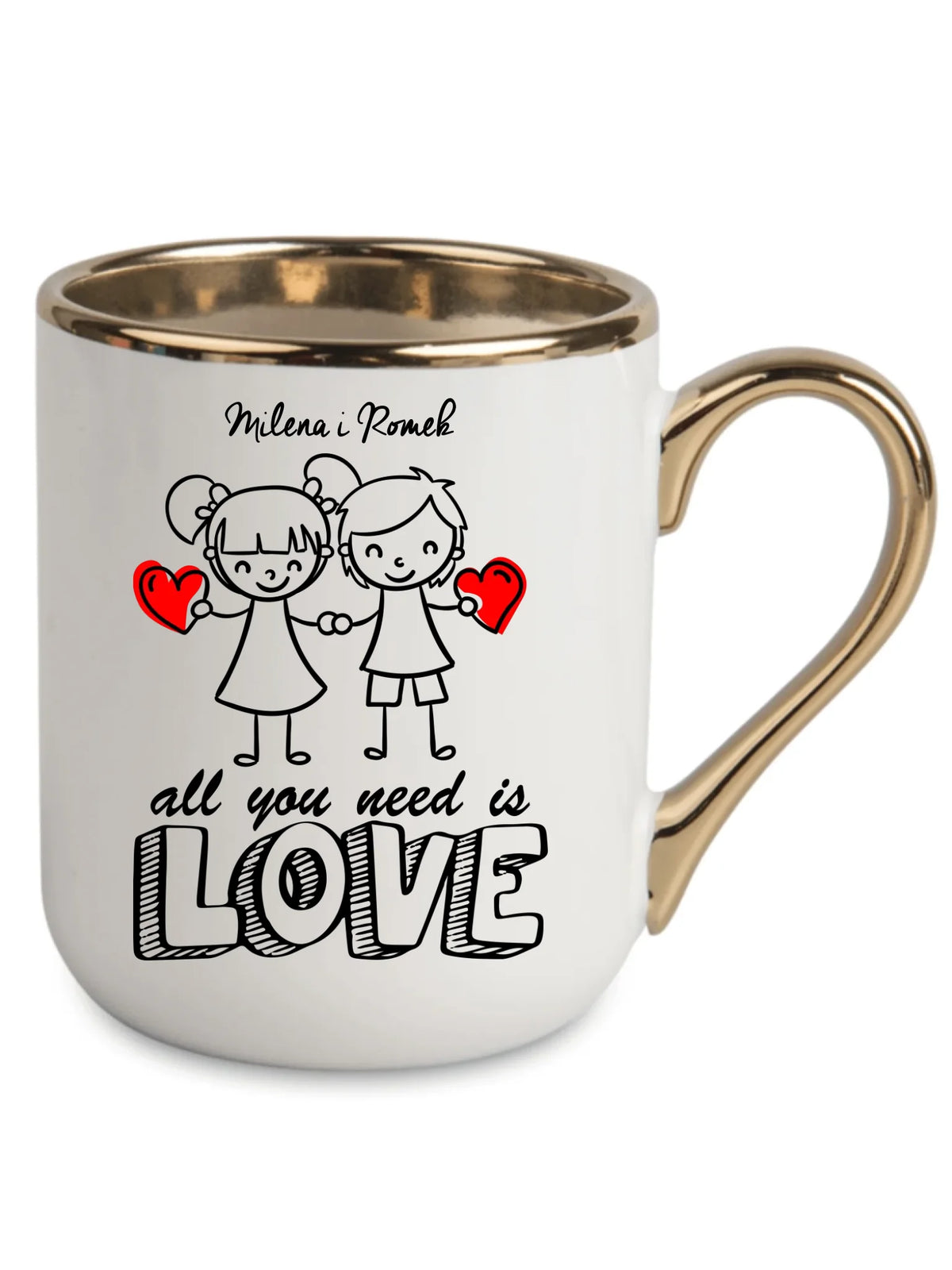 Kubek elegant dla par - All You need is love - personalizowany W13