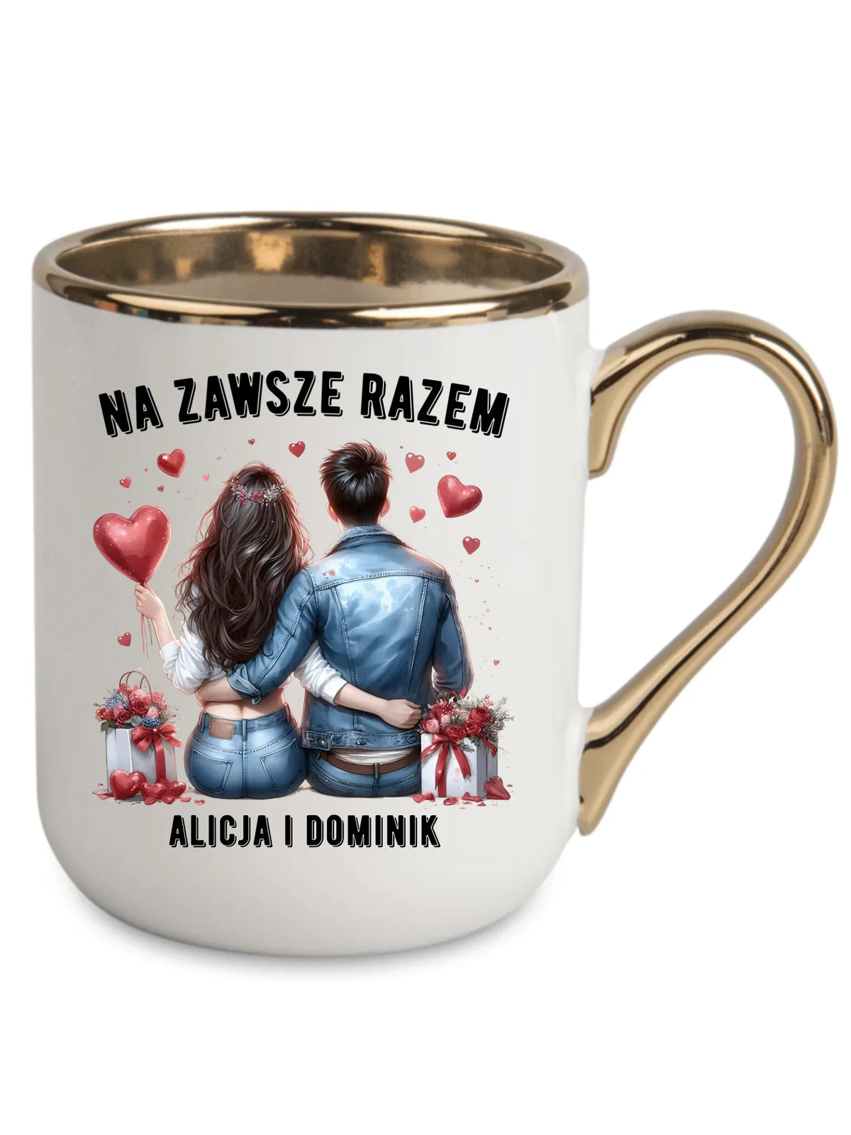 Kubek elegant dla par - Na zawsze razem - personalizowany W07