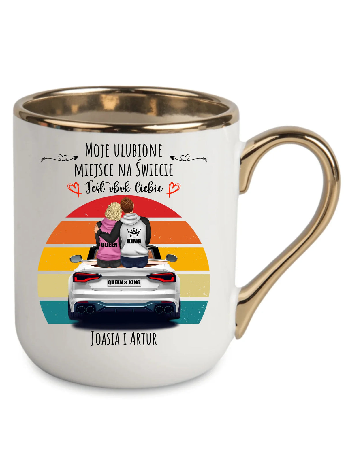 Kubek elegant dla par - Moje ulubione miejsce - personalizowany W06