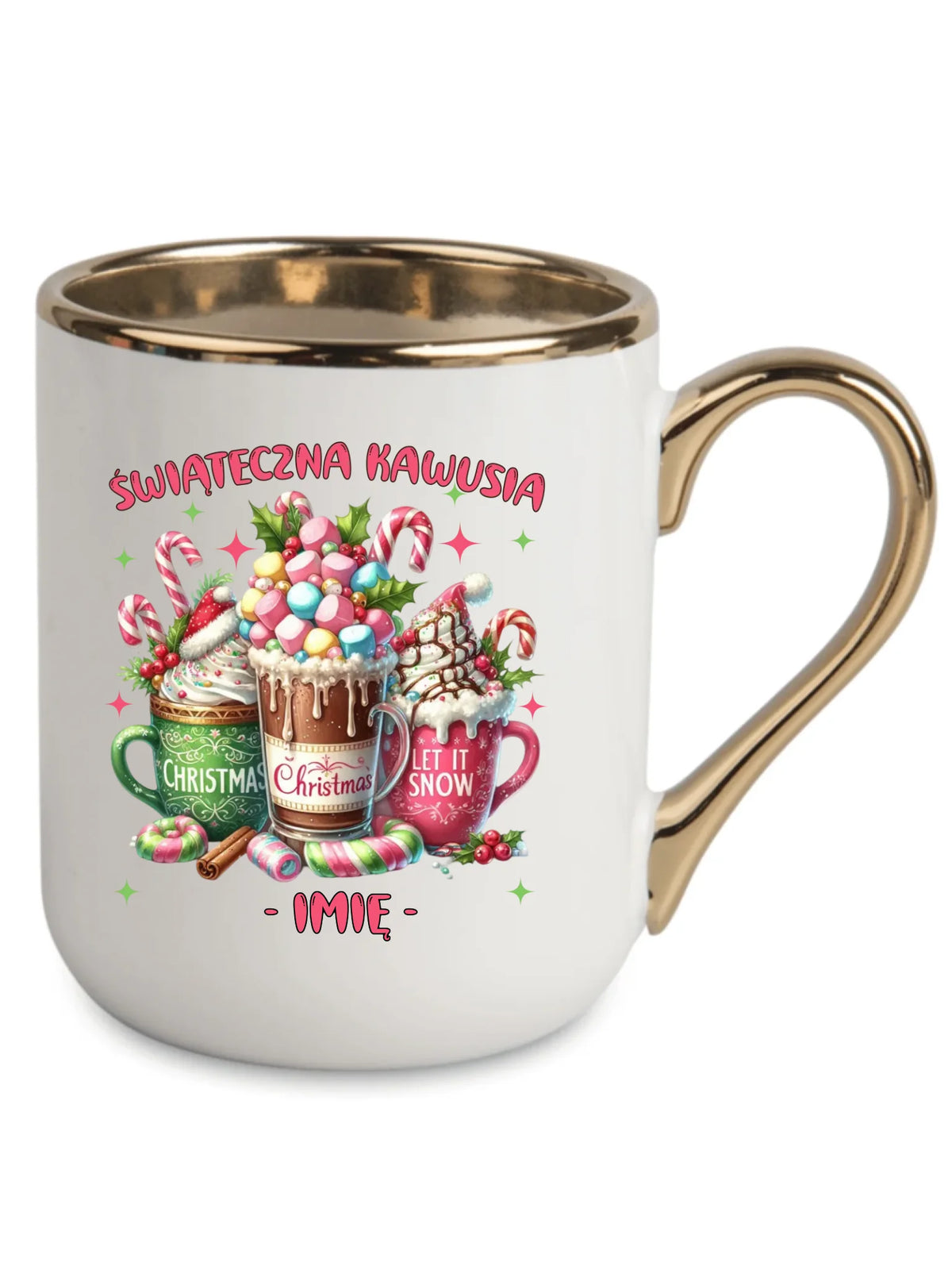 Kubek elegant świąteczny - Świąteczna kawusia - personalizowany BN29