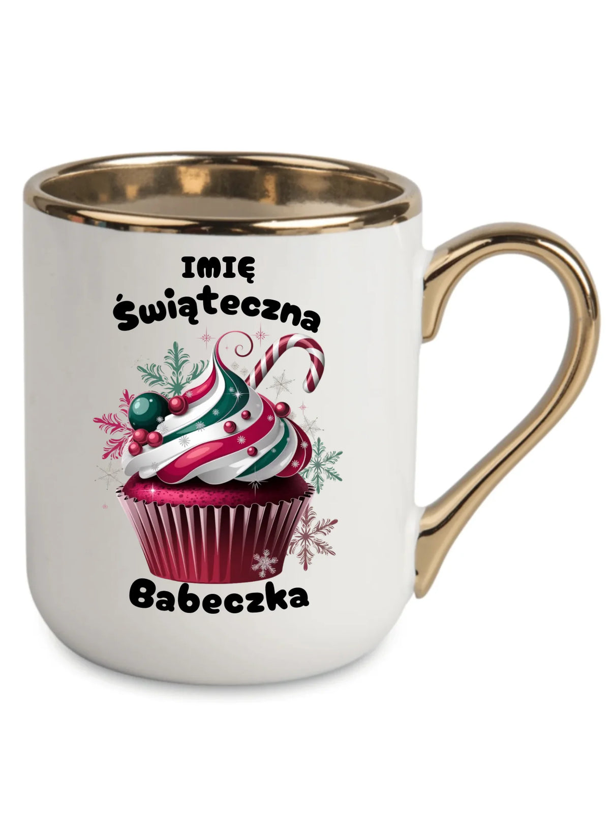 Kubek elegant na święta - Świąteczna babeczka - personalizowany BN30