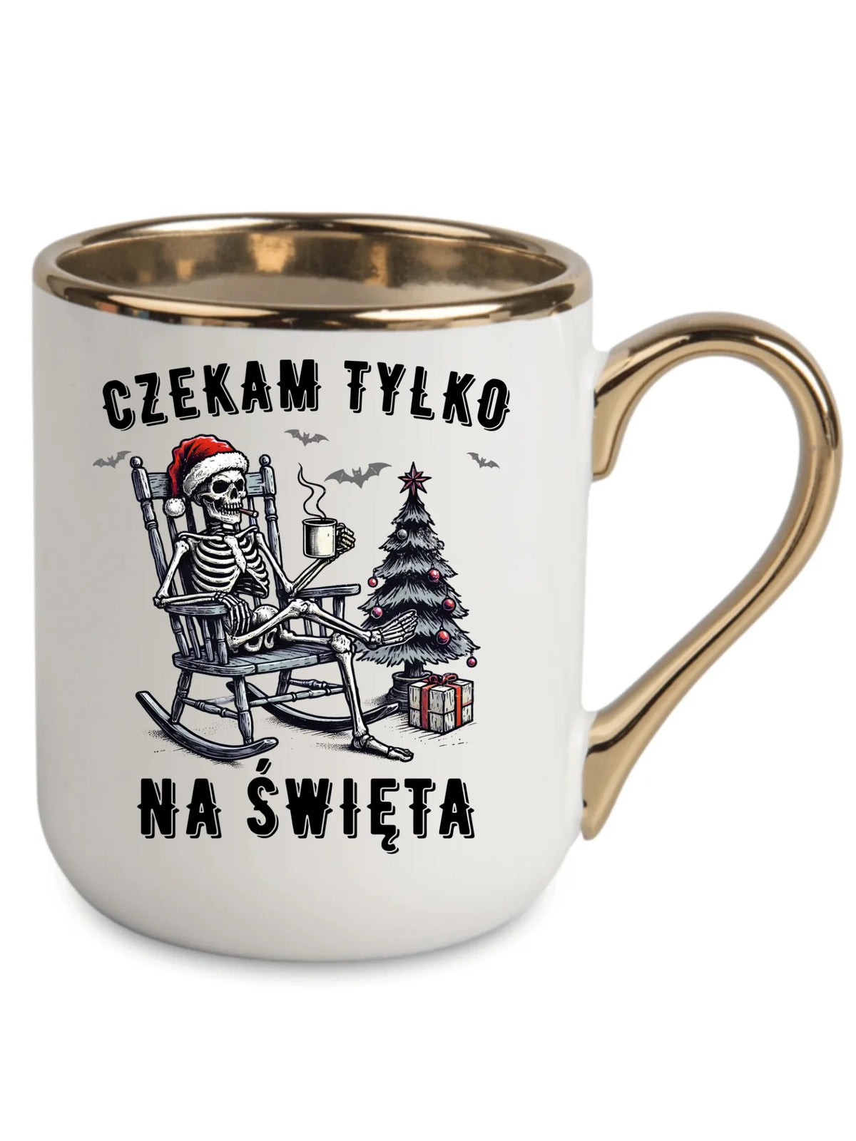 Kubek elegant świąteczny - Czekam tylko na święta BN56