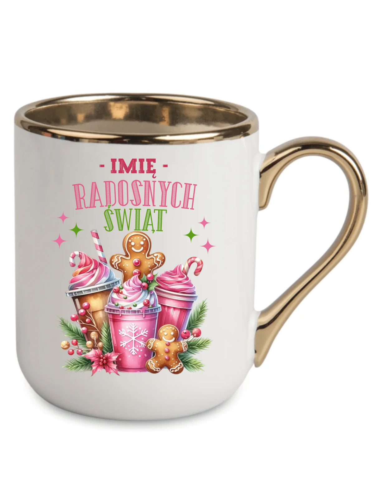 Kubek elegant świąteczny - Radosnych Świąt - personalizowany BN58