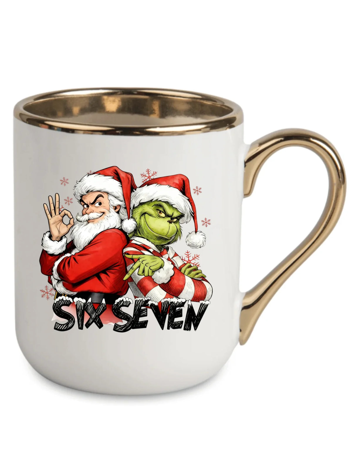 Kubek elegant świąteczny - Mikołaj i Grinch six seven 67 BN148