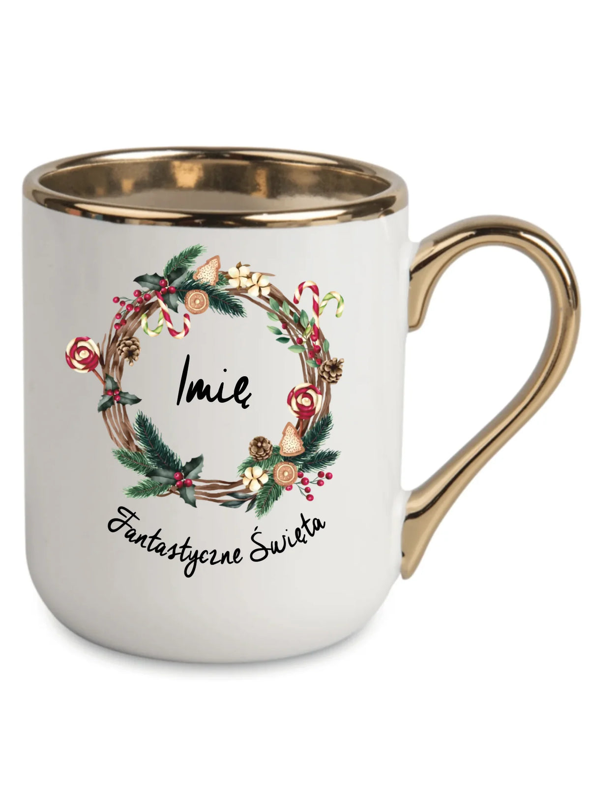 Kubek elegant świąteczny - Fantastyczne Święta - personalizowany BN14