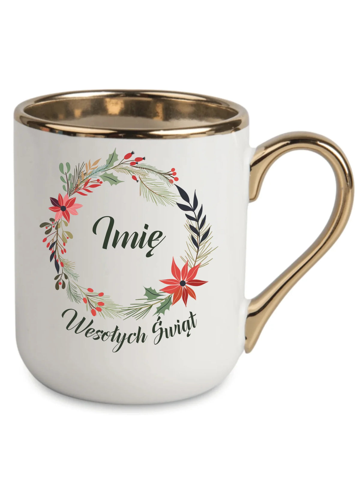 Kubek elegant świąteczny - Wesołych Świąt - personalizowany BN19
