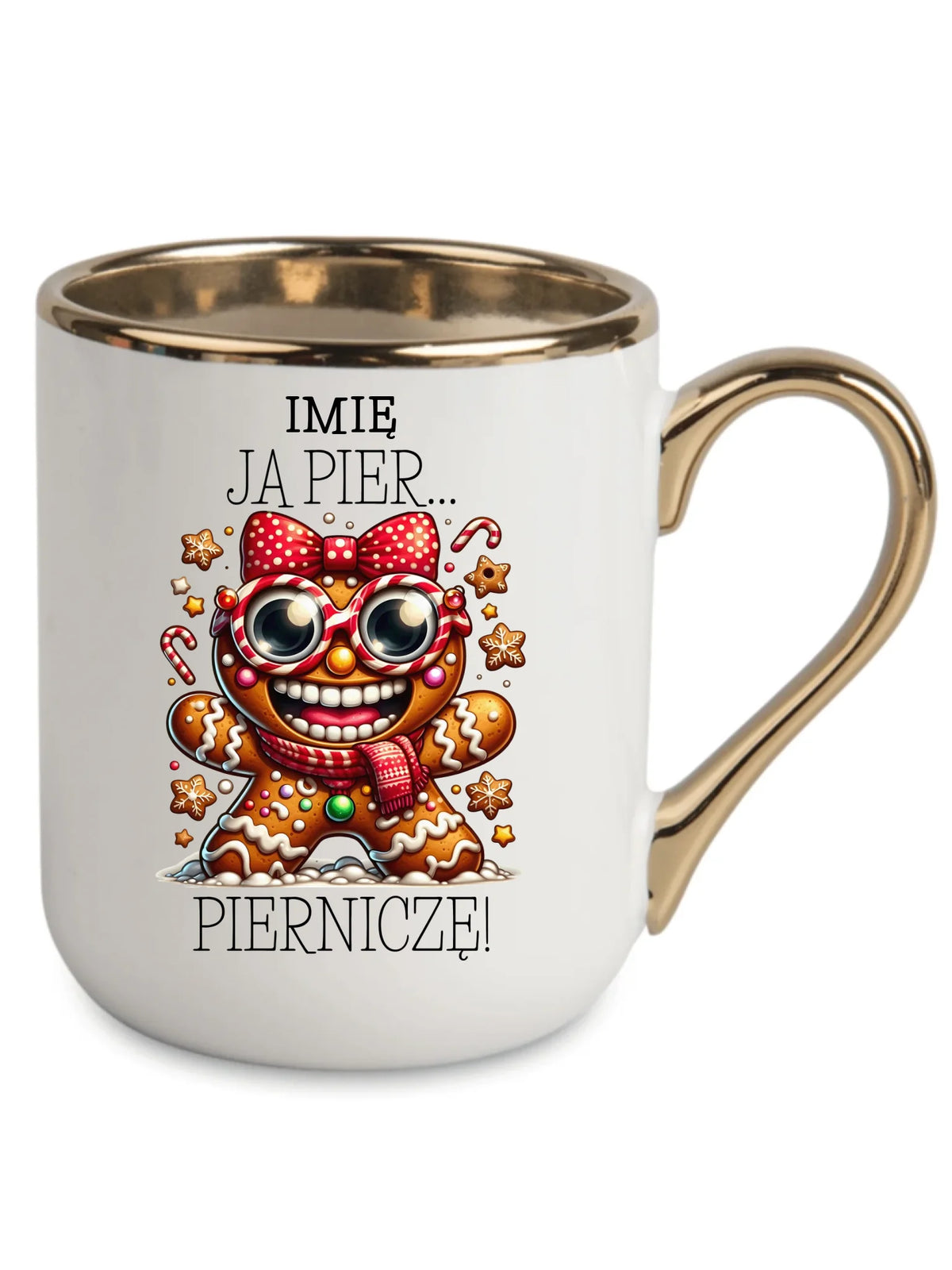 Kubek elegant świąteczny - Babeczka Ja pierniczę - personalizowany BN95
