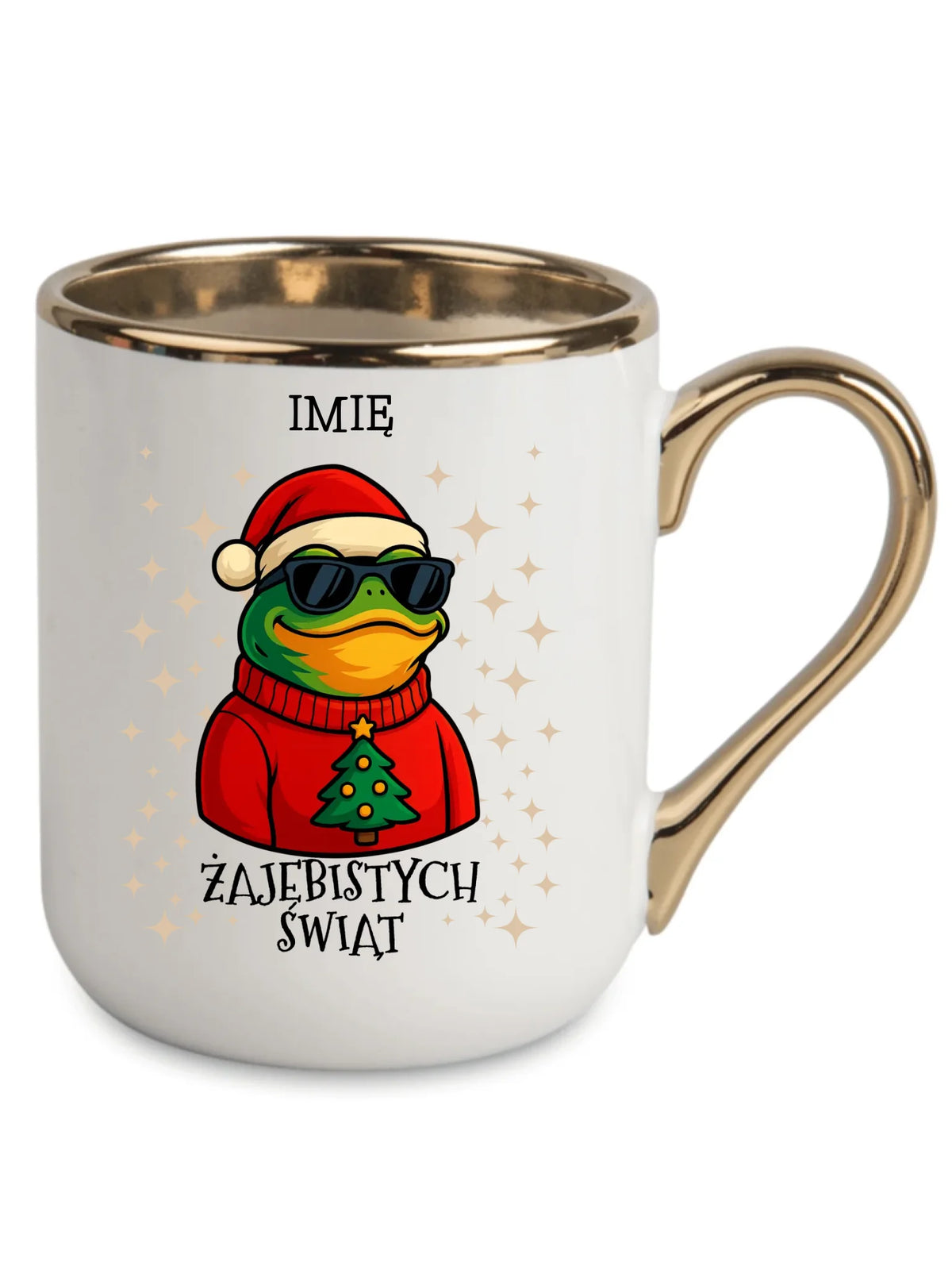 Kubek elegant świąteczny - Żajebistych Świąt - personalizowany BN144