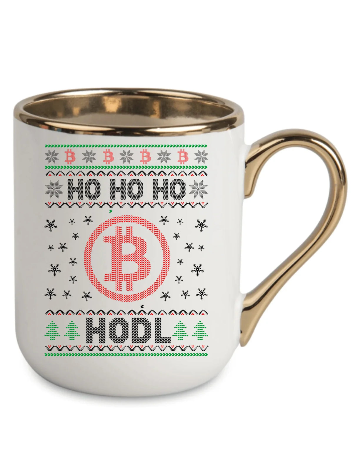Kubek elegant świąteczny - Bitcoin - Ho Ho hodl BN103