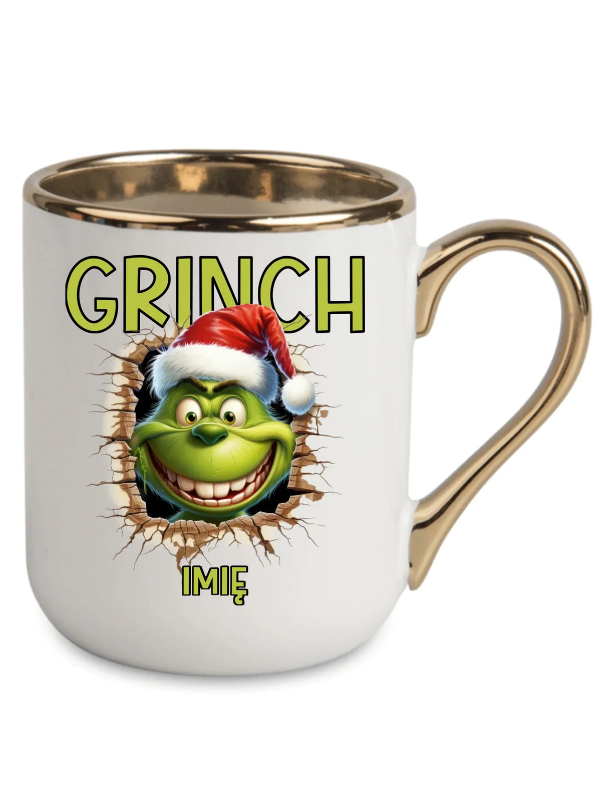 Kubek elegant świąteczny - Grinch - personalizowany BN112