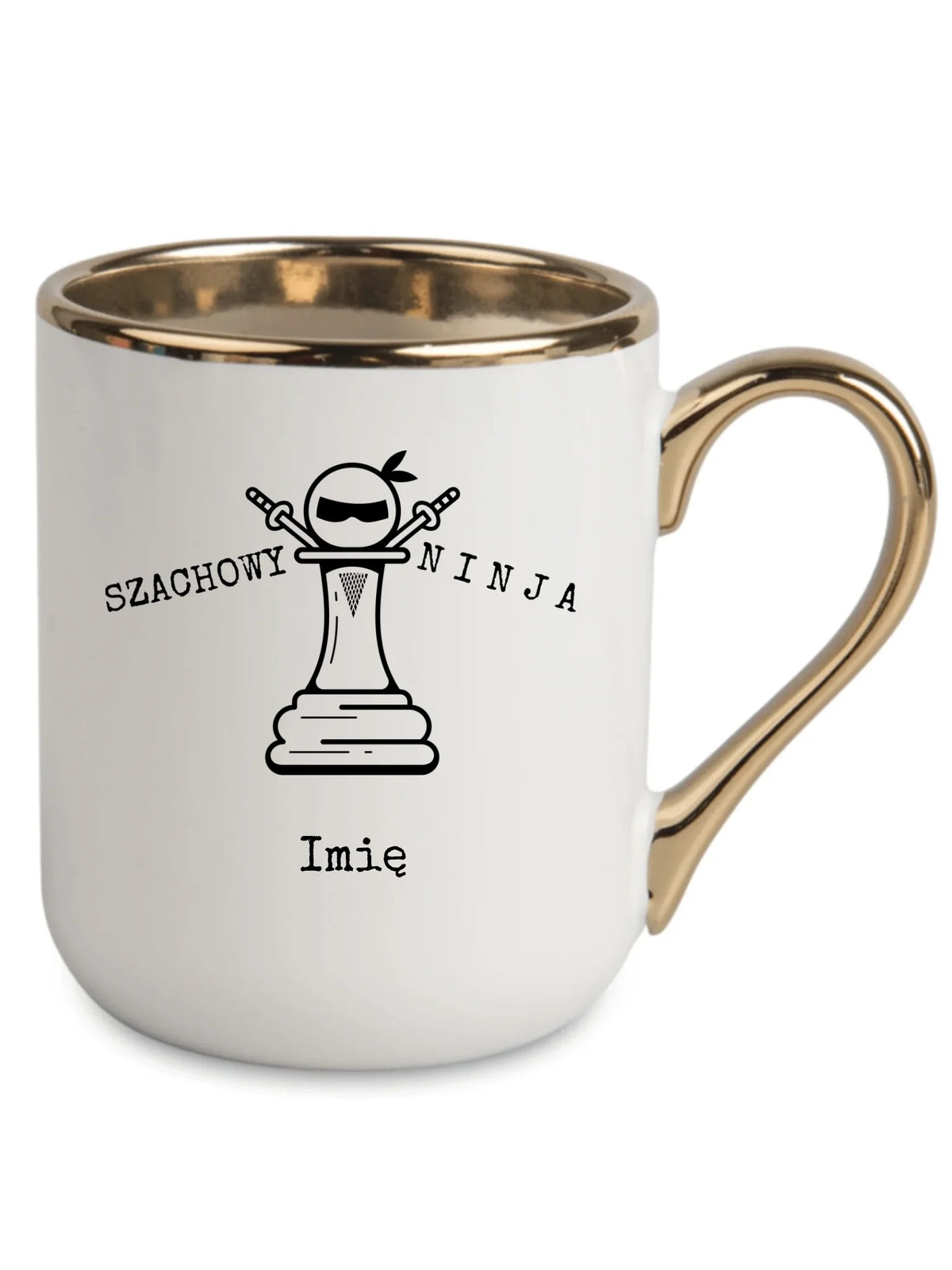 Kubek elegant dla szachisty - Szachowy ninja - personalizowany HSZ01