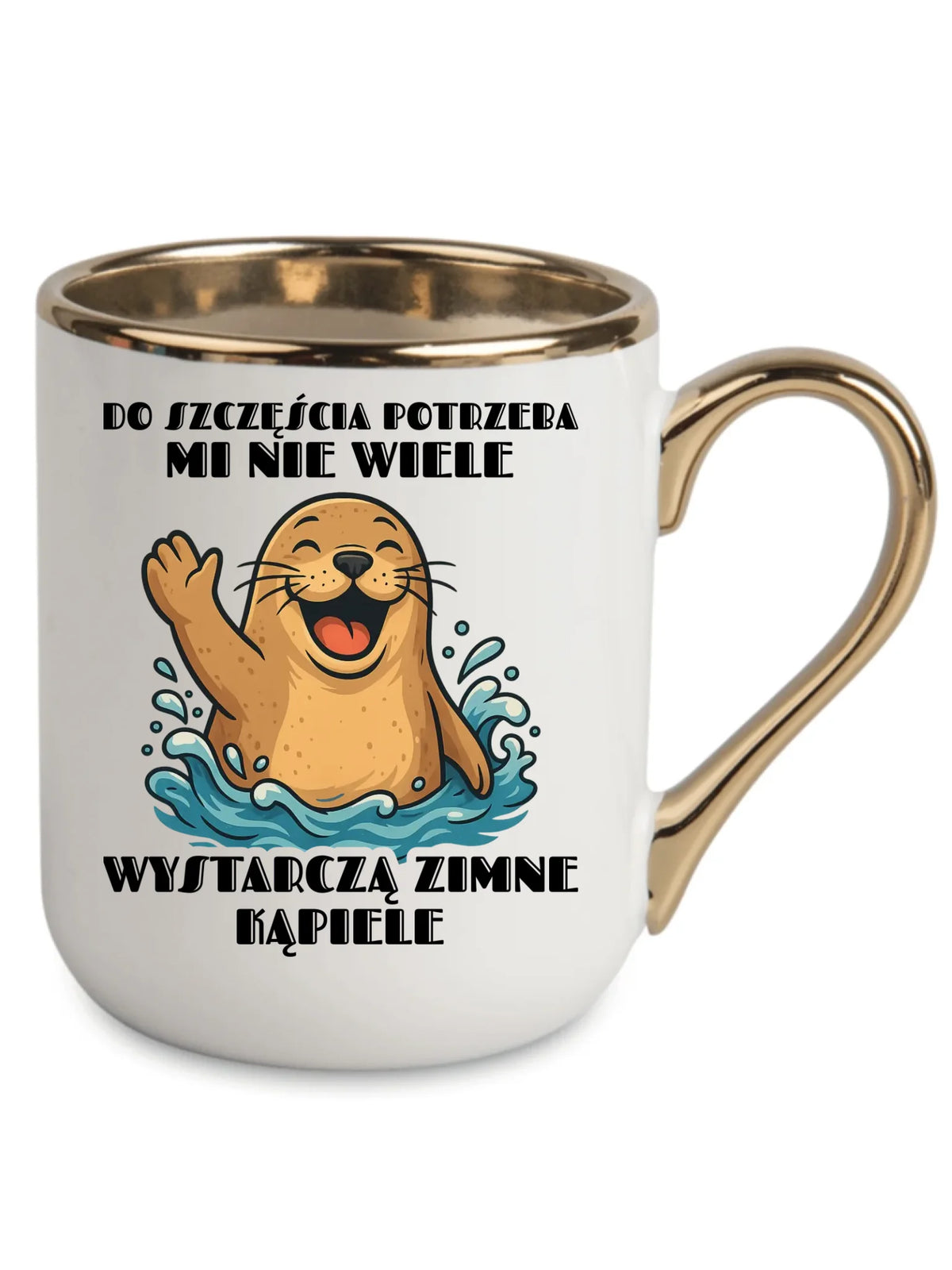 Kubek elegant - prezent dla morsa - Do szczęścia potrzeba mi nie wiele HM06