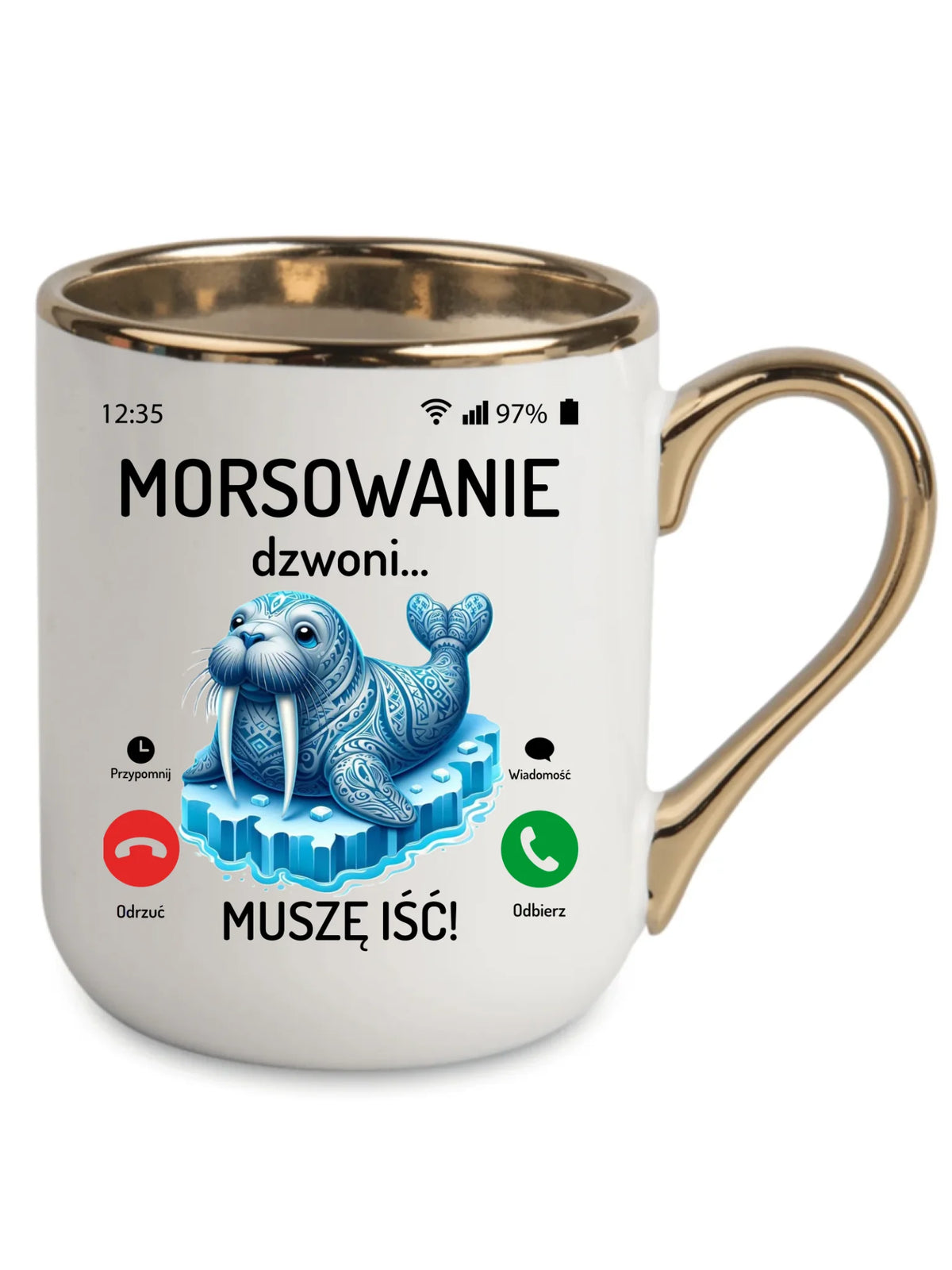 Kubek elegant - prezent dla morsa - Morsowanie dzwoni muszę iść - Mors HM04
