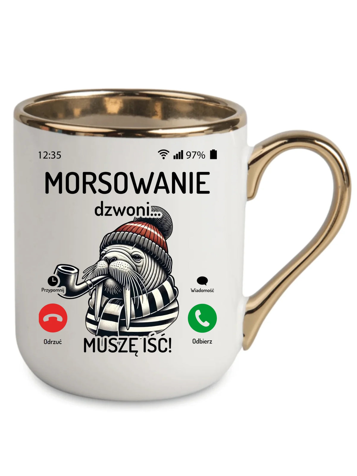 Kubek elegant - prezent dla morsa - Morsowanie dzwoni muszę iść - Mors HM19